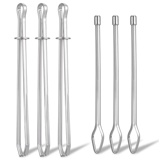 AOZUO 6PCS Rope Threader Clips, DIY Drawstring Threader Tool Set Metal Sewing Loop Turner Hooks Easy Pull Bodkin Threader Clips with Tweezer for Sweatpants Coats Pants Hoodies Swim Trunks(6)