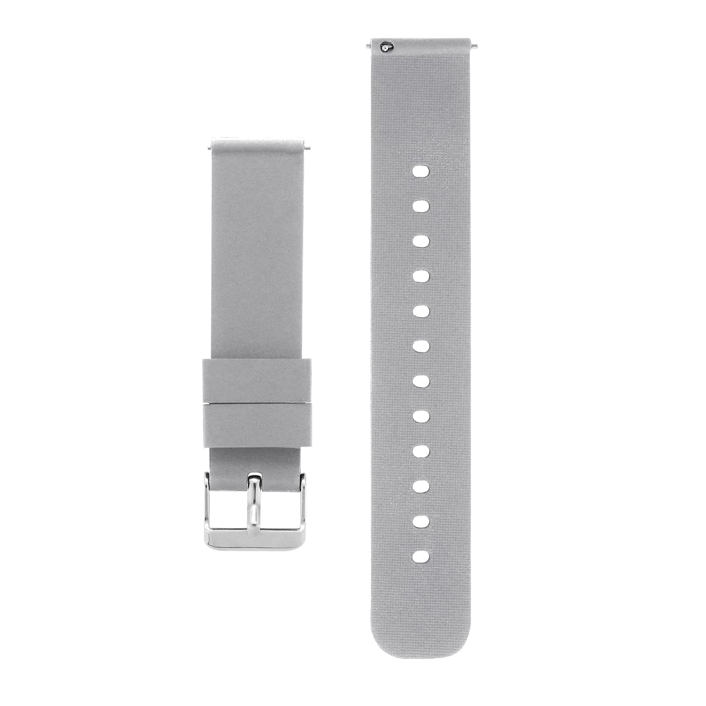 cobee Silicone Watch Bands - Quick Release Waterproof Soft Rubber Replacement Straps with Silver Plated Stainless Steel Buckle (18mm-Gray)