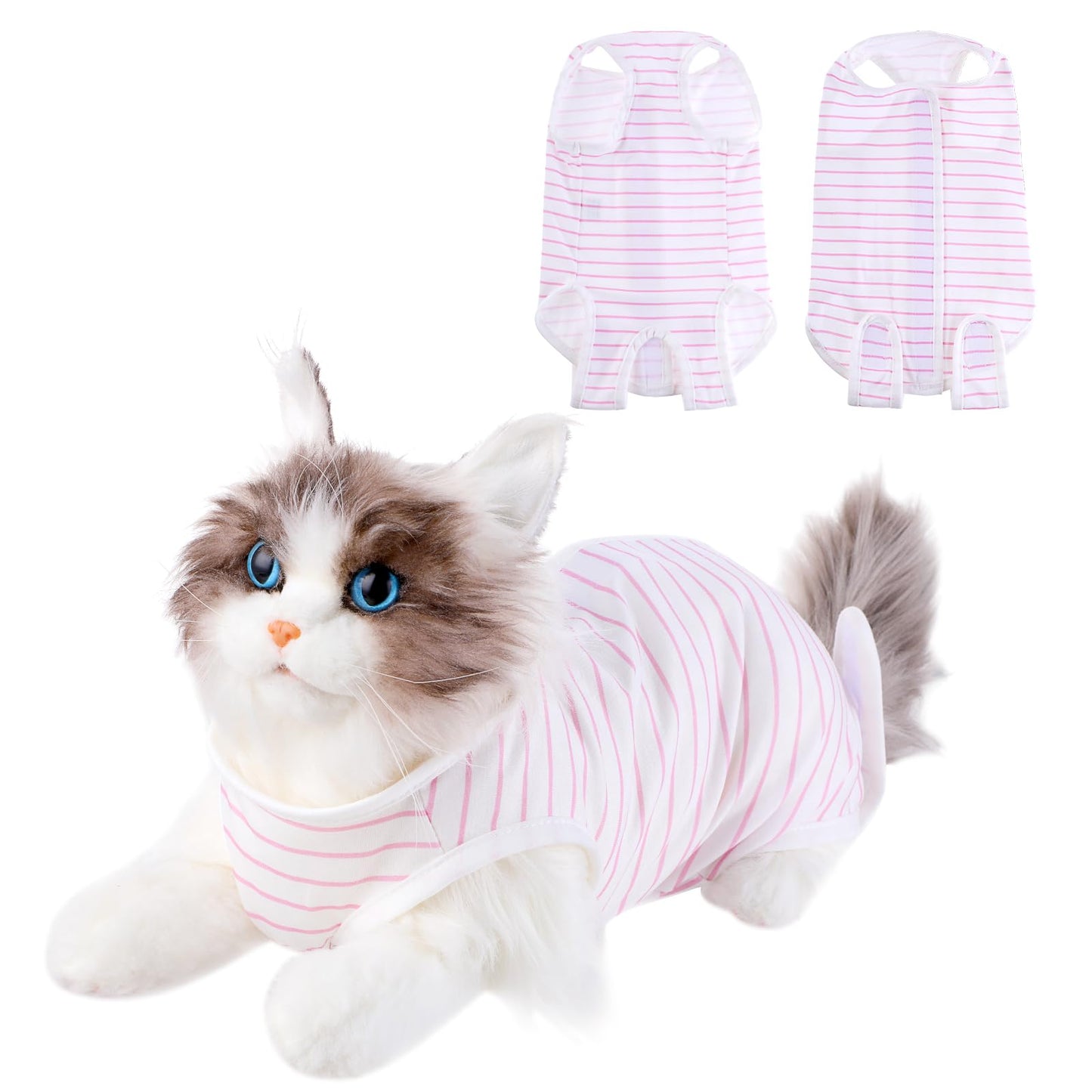 cobee Cat Professional Recovery Suit for Abdominal Wounds or Skin Diseases, Cat Surgery Recovery Suit Soft E-Collar Cone Alternative Onesie for Cats After Surgery Pajama Kittens Suit(Pink, M Size)