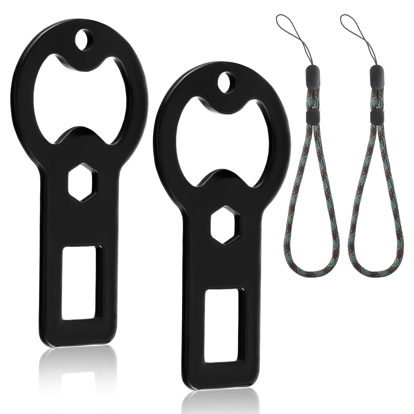 AOZUO 4Pcs Bottle Opener, Portable Metal Bottle Opener Clip Flat Bottle Opener with Lanyard Seat Belt Beer Opener for Outdoor Enthusiasts Bartender Home Restaurants Bars Gifts