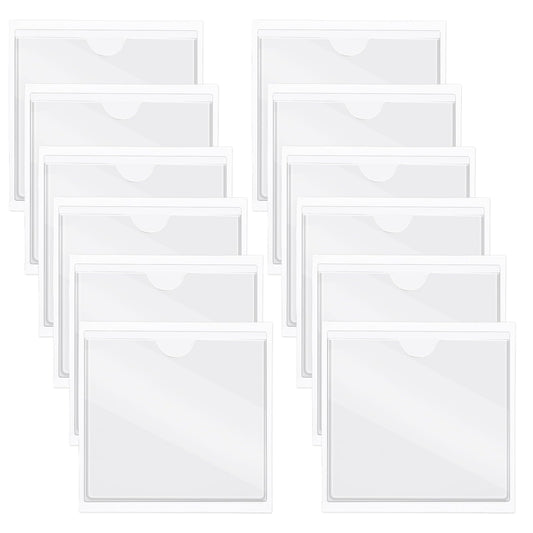 Bewudy 12 Pcs Parking Permit Holder for Car Windscreen, Self Adhesive Car Permit Holders Tax Disc Holder for Car Windscreen, Clear Permit Holder for Car Van Caravan Windscreen(12 Pcs)