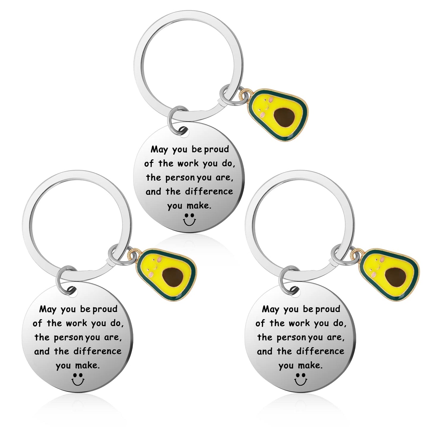 TIESOME 3Pcs Thank You Gift Appreciation Key chain, for Volunteer Coach Mentor Employee Gift Social Worker Colleague Women Men Gifts Keyring
