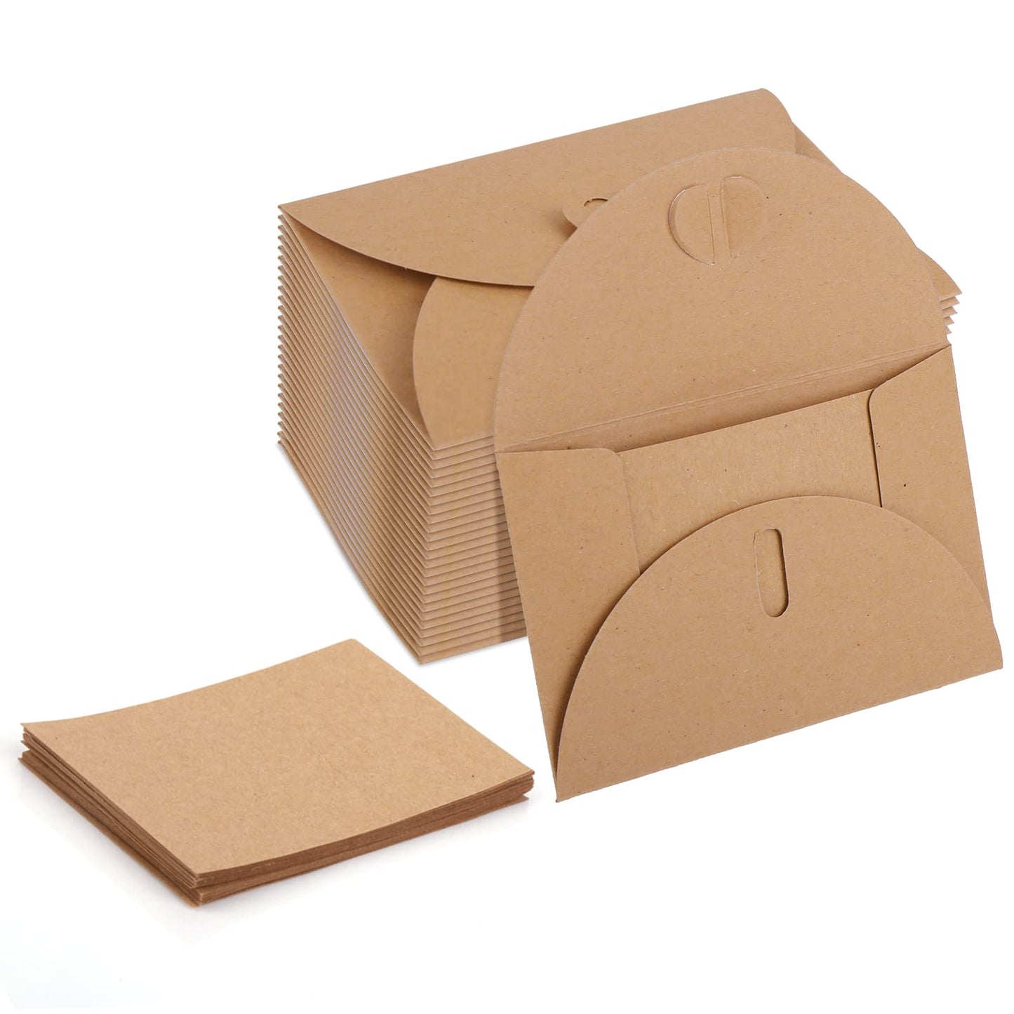 TIESOME Kraft Mini Envelopes, 25 Pack Small Envelopes with Blank Card Set Brown Kraft Envelopes for Gift Cards and Business Cards (4.13 x 2.75 in, 25 Pack)