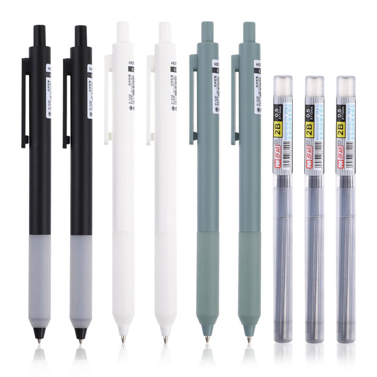 Bewudy 6PCS Mechanical Pencil Set, Pencils 0.5 mm Aesthetic Artist Pencil with 60 Pencil Refill, Retractable Pencil for Drawing & Writing for School Office Supplies Student Gifts