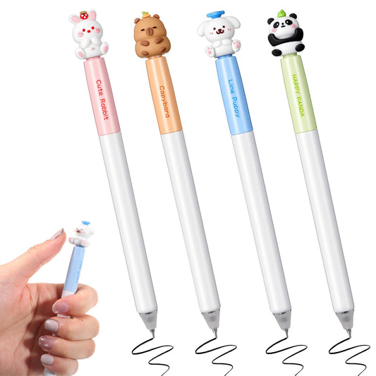 MBAIYO 4 Pcs Fidget Rotating Multicolor Pen, 4 In 1 Erasable Anxiety Relief Pens 0.5mm Black Ink, Retractable Gel Ink Pen Fun Rotating Pens for Adults Perfect for Office School College Gifts