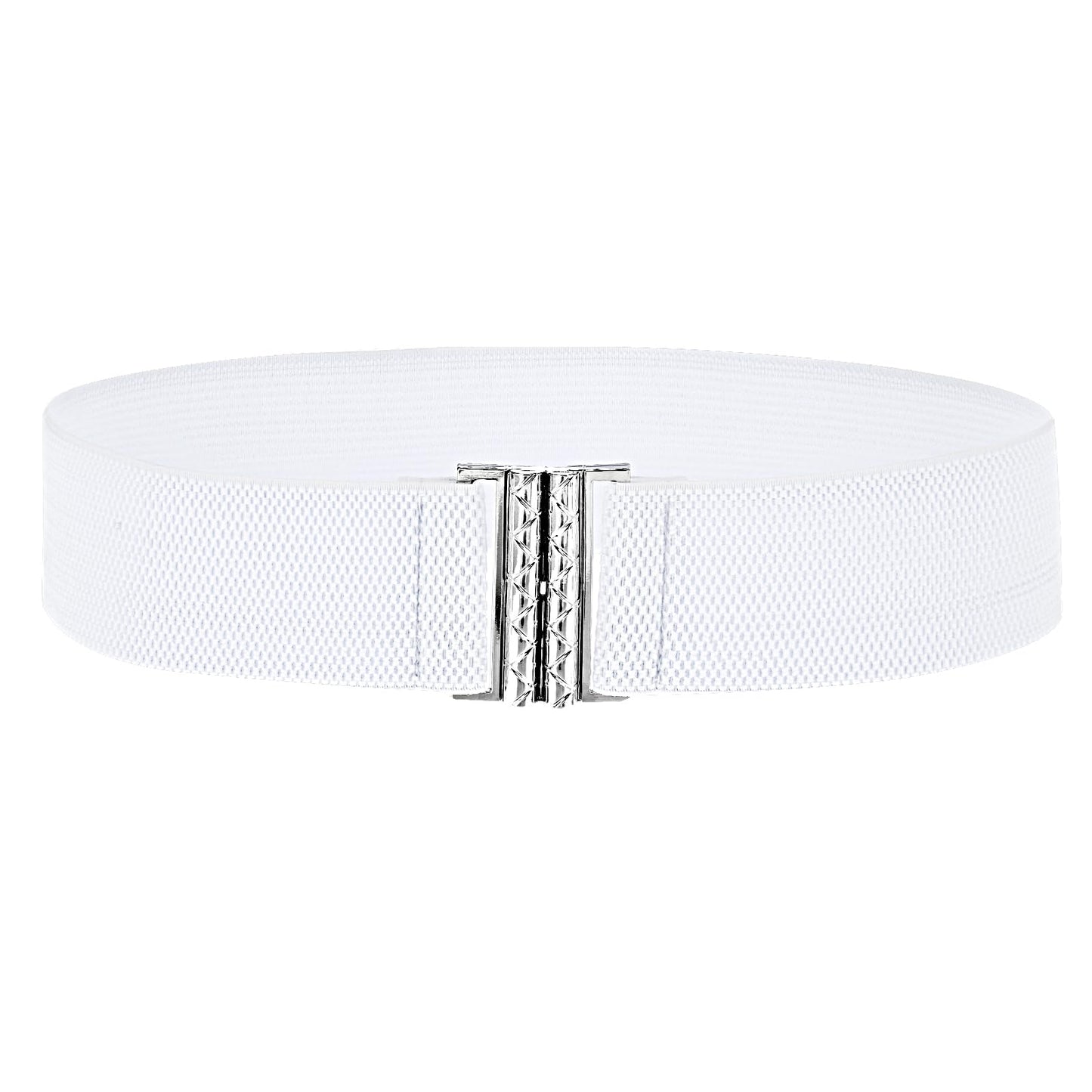 Giantree Invisible Women Elastic Belt, Adjustable No Show Stretch Belt with Flat Buckle for Jeans Pants Dresses (1, White)