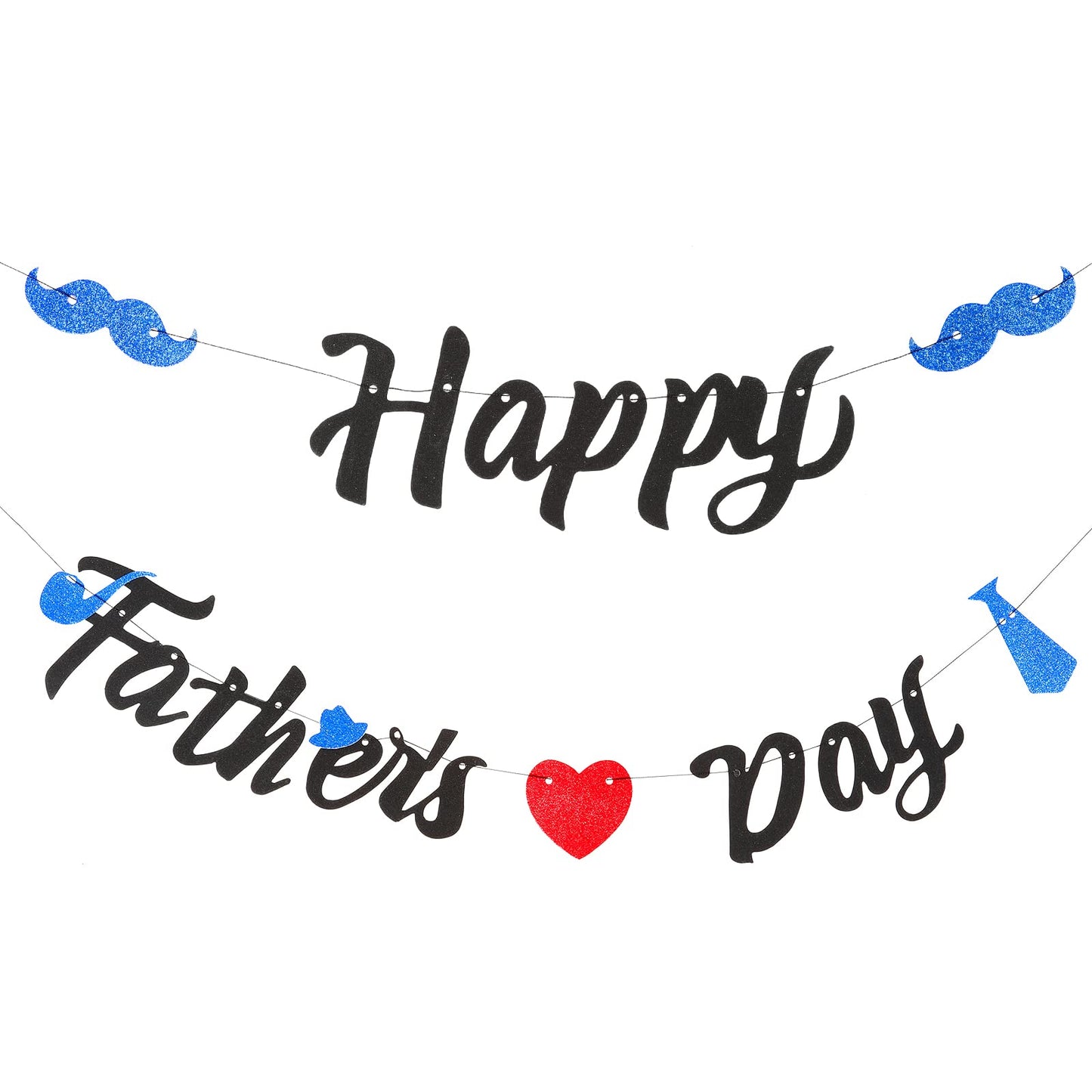 Cobee Happy Father's Day Banner, Fathers Day Party Decoration Banner Happy Dad Day Banner Decor Fathers Day Gift from Son Daughter(Happy Father's Day)
