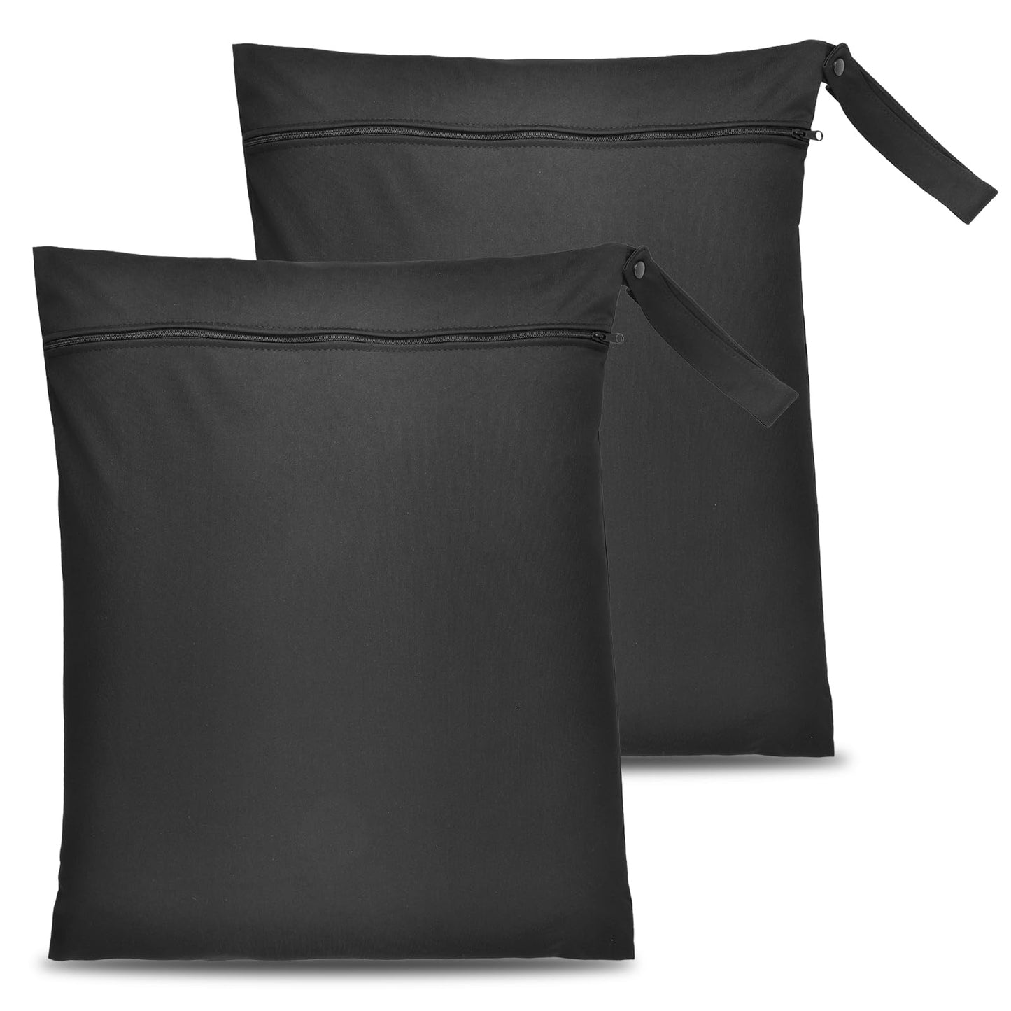 Giantree 2 Pack Wet Bags, Waterproof Wet Dry Bag for Swimsuit and Towels Black Travel Laundry Bag Reusable Bag for Travel with Handle Zippered Wet Clothes Bag for Travel Gym Beach Pool(16 × 20inch)