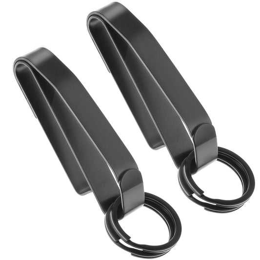 Bewudy Duty Belt Key Holder, Quick Release Belt Key Clip, Stainless Steel Tactical Belt Loop Key Ring Holder with Keyrings for Police Handcuff and Fire Agencies Fits Max 2.25 Inch Belt