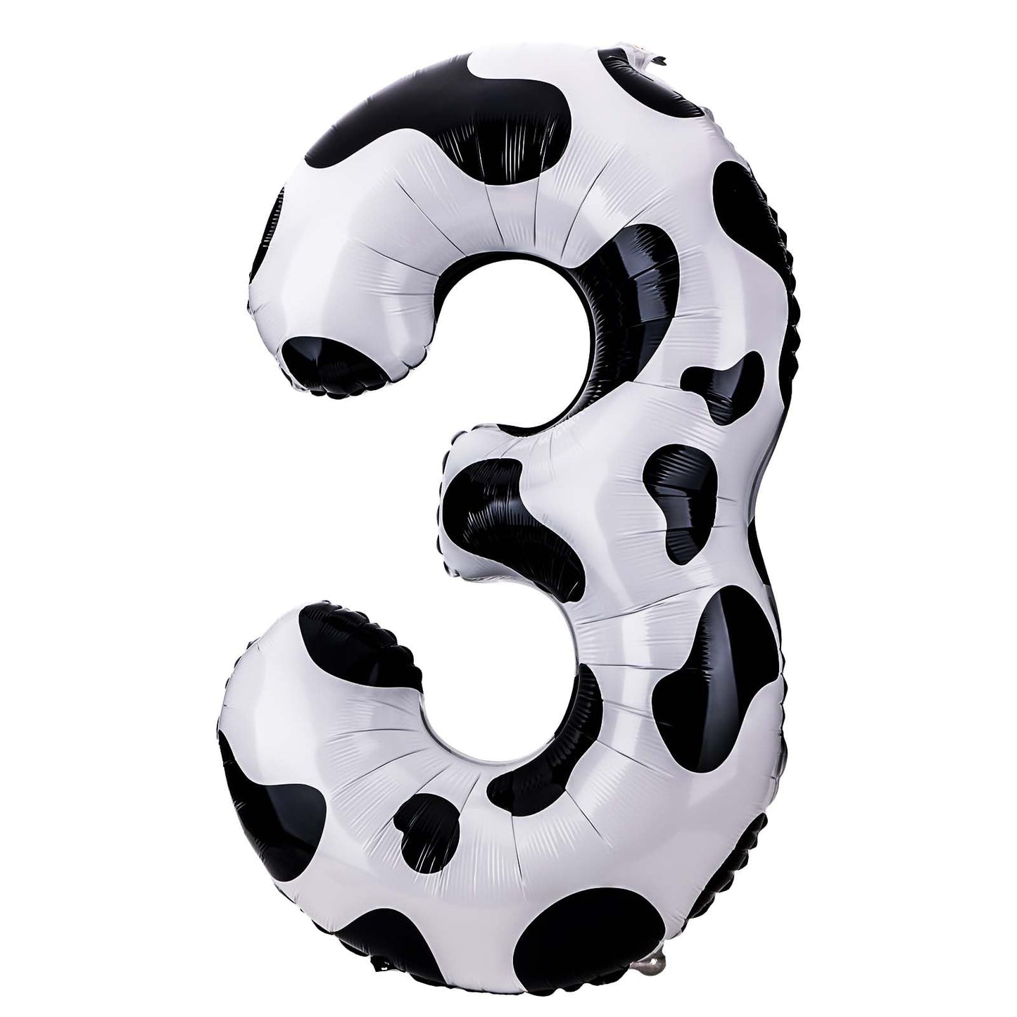 Bewudy 40in Cow Balloons, 40 Inch Cowprint Balloons Number 3 Balloon, Cowgirl Theme Number Balloons for 3rd Birthday Party, Farm Animal Birthday Decorations for kids(Number 3)