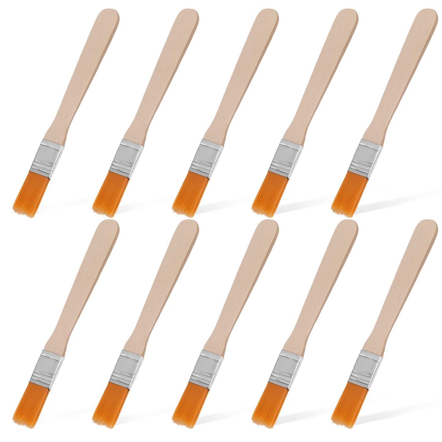Molain 10pcs Paint Brush, 5mm Nylon Wool Board Brush Small Brush Set Children's Small Paint Brush for Walls, Touch Up, Cabinets, Fences, Painting Tool(1.2cm brush head)