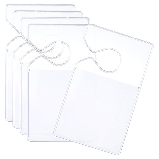 JIEYAO 3 x 5'' 5 Pcs Clear Parking Permit Holder, Transparent Parking Passes Hanging for Car, Car Vertical Parking Lot Pass Rear View Mirror Hanger Parking Permit Hang Tag for Cars Trucks SUVs