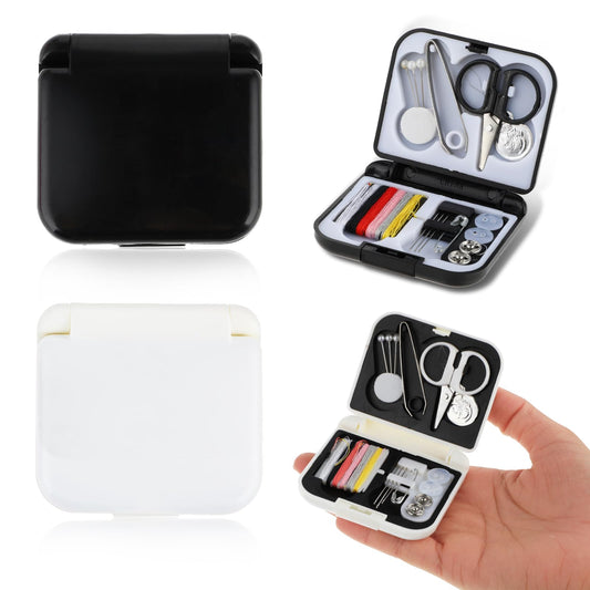 Andibro 2 Pcs Portable Sewing Kit, Mini Travel Sewing Kit Box Emergency Sewing Repair Kit DIY Sewing Supplies with Foldable Case Sewing Thread Accessories for Home Traveler Adults Beginner(C)