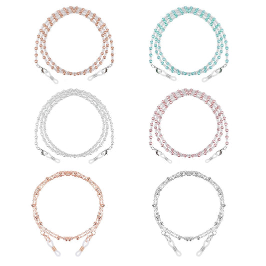 Jeffdad 8 Pcs Eyeglass Chains for Women, Beaded Eye Glasses Holders around Neck, Eyewear Glasses Strap Chain For Women Sunglasses(Set B)