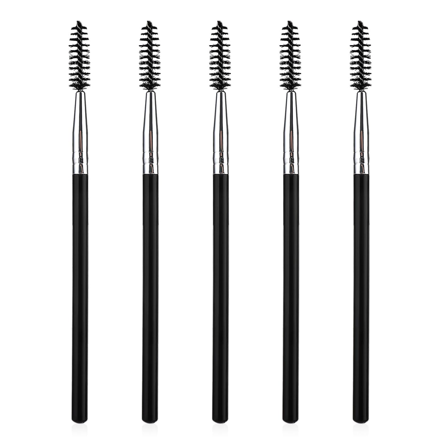 JIEYAO 5 Pcs Reusable Eyelash Spoolies, Eyebrow Mascara Brush, Long Handle Lash Brush Applicators Eye Brow Brush Portable Eyelash Brush for Women Lash Extensions Make Up Supplies