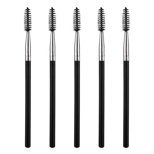 JIEYAO 5 Pcs Reusable Eyelash Spoolies, Eyebrow Mascara Brush, Long Handle Lash Brush Applicators Eye Brow Brush Portable Eyelash Brush for Women Lash Extensions Make Up Supplies