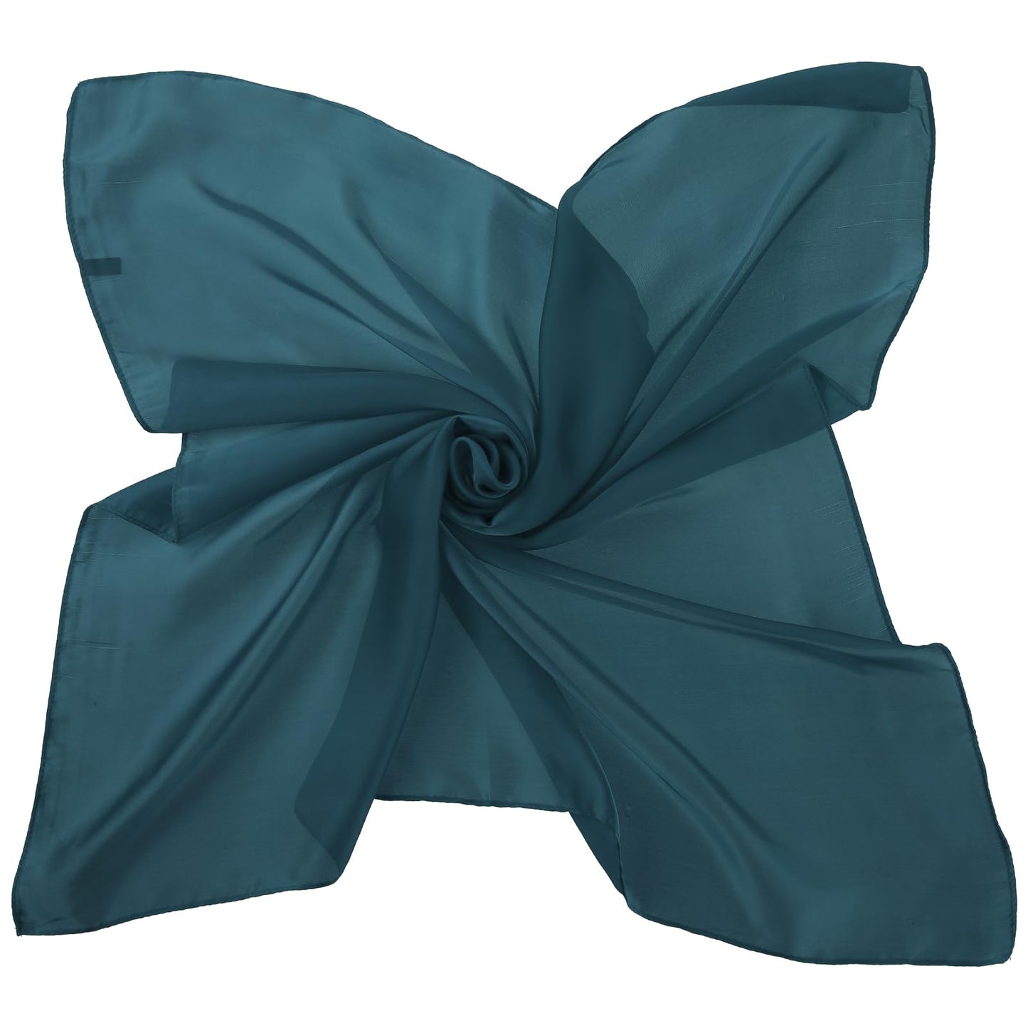 Jeffdad 27.5 Inches Square Silk Like Head Scarf, Women's Fashion Silk Feeling Scarf Solid Color Bandanas Satin Hair Scarf (Green)