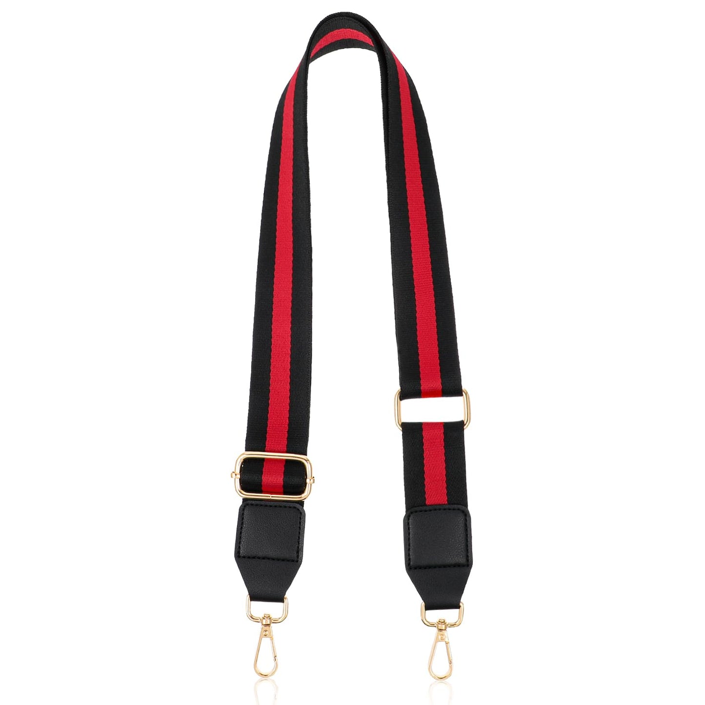 Giantree Purse Strap Replacement Crossbody, 2" Wide Adjustable Shoulder Strap Extender for Purse Handbag Strap Belt Extender Accessories Multicolor (Black+Red)