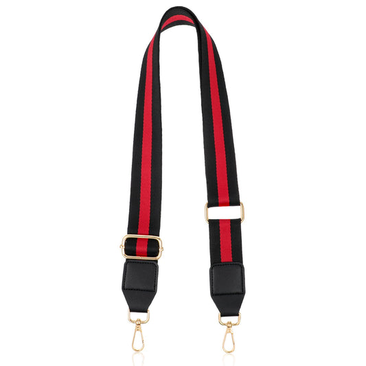 Giantree Purse Strap Replacement Crossbody, 2" Wide Adjustable Shoulder Strap Extender for Purse Handbag Strap Belt Extender Accessories Multicolor (Black+Red)