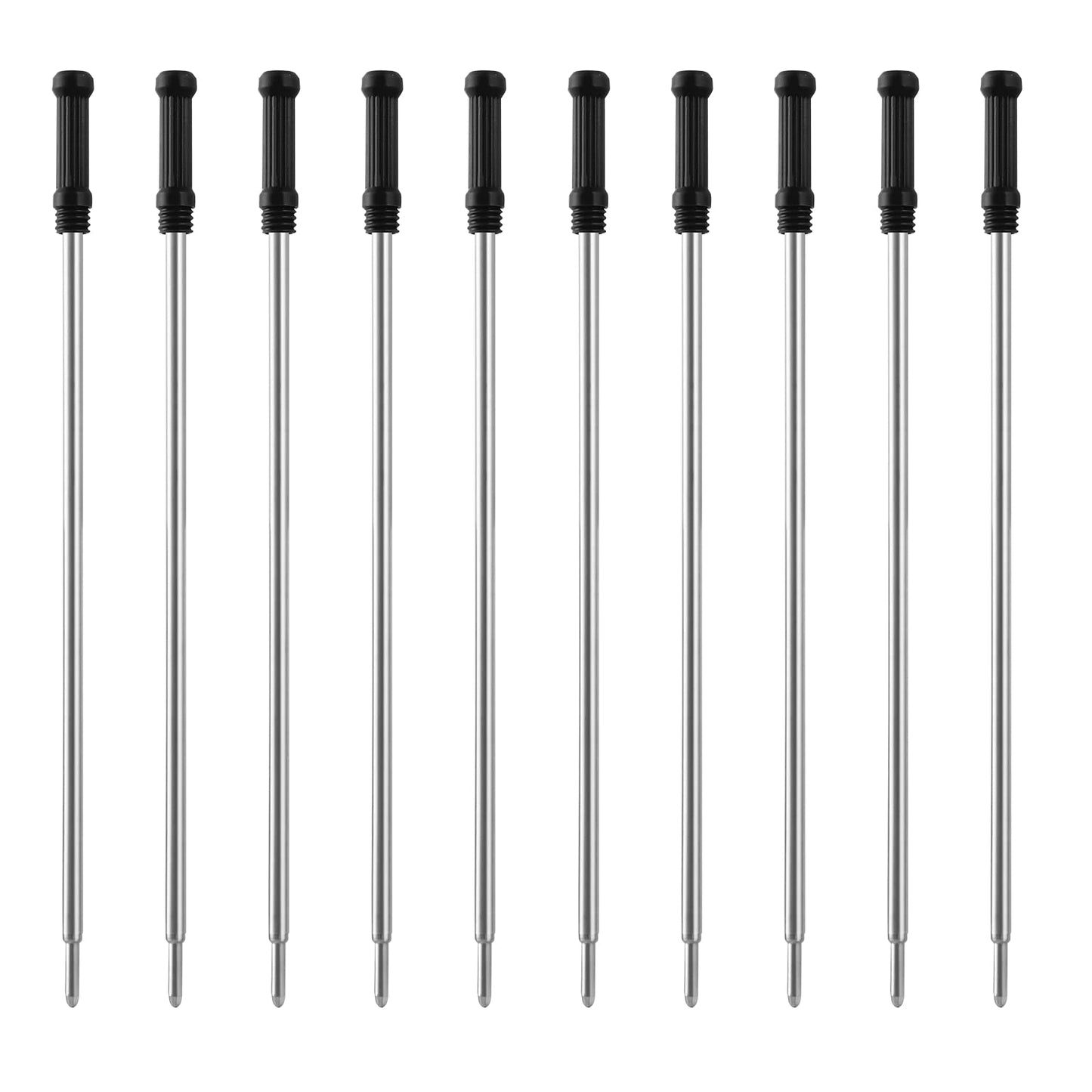 cobee Metal Ballpoint Pen Refills, 10 Pieces Replaceable Ink Pen Refill 1mm Medium Point Pen Refills Ball Points Pen Refills for Office School Supplies(Black)
