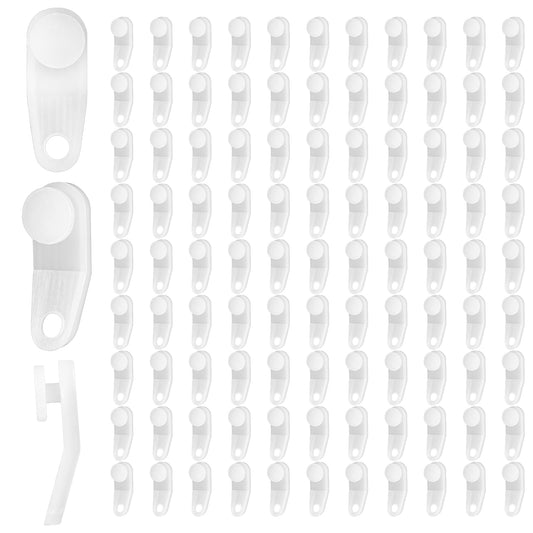 HJZHII 100PCS Plastic Curtain Hooks, White Curtain Roller Replacement Carrier Track Gliders Curtains Rail Track Hooks Slider for Window Door Shower Curtains Accessories