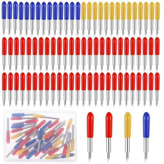 cobee 60 Pcs Replacement Blades, Blades Including 15 Pcs 30° Fine Point Blades 30 Pcs 45° Standard Blades 15 Pcs 60° Deep Point Blades with A Storage Box(60)