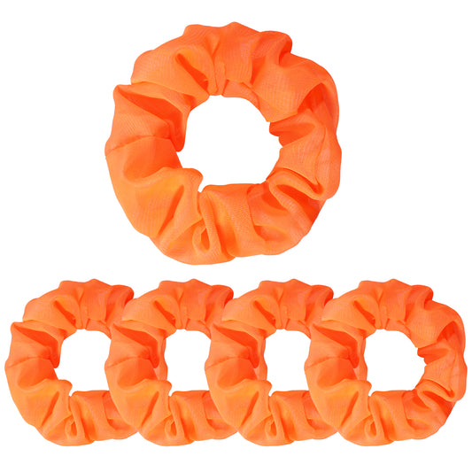 BOHUIZ 4 Pcs Neon Green Scrunchie for hair 80s, Elastic Neon Green Scrunchie Bulk Large for Women Girls Hair Accessories