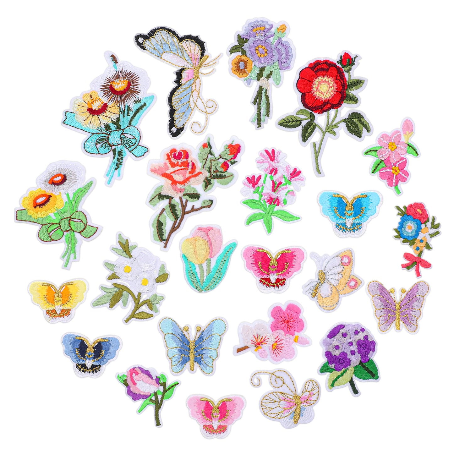 TIESOME Iron On Patches, 23Pcs Random Assorted Embroidered Appliques, Sew On Or Iron On for Clothing Jackets Backpacks DIY Decor