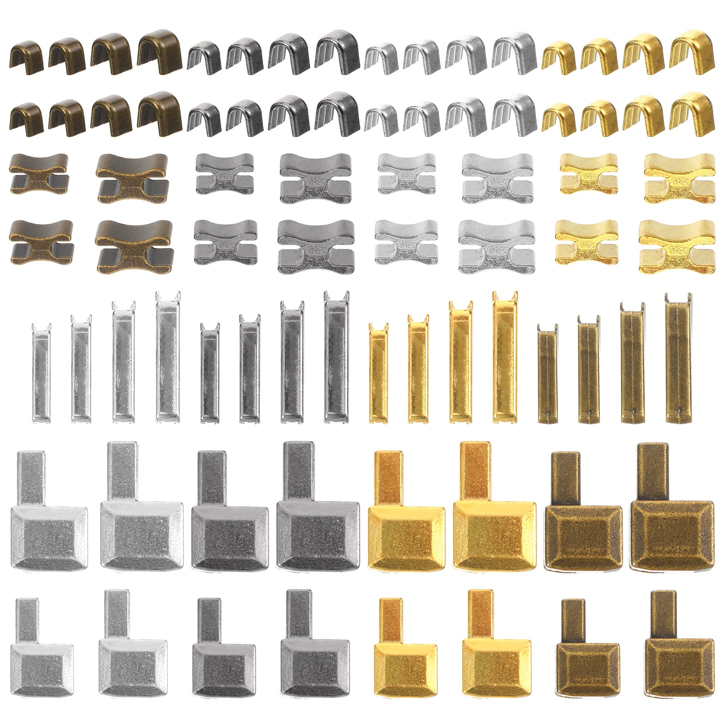 Yuanchu Zipper Repair Kit, 80Pcs Zipper Slider Replacement, Insertion Pins & Sliders for Jackets, Coats (4 Sizes, 4 Colors)