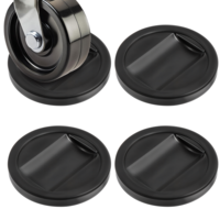 LXUEJIE 4 Pack Furniture Stopper, Wheel Stoppers Bed Stoppers Furniture Caster Cups Rubber Caster Cups Fits to All Wheels of Furnitures, Sofas, Beds, Chairs Prevents Scratches, Black