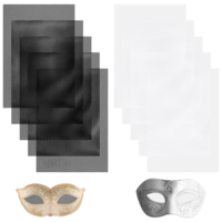 IANFAN Fursuit Eye Mesh, 10 Pcs 0.5mm PVC Printable White & Black Mesh Sheets, 11.8in x 7.87in, Waterproof Breathable Cosplay Eye Meshes for Fursuit Masks, Props, Handicrafts Supplies