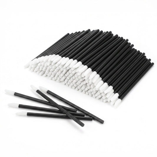 HJZHII 400 Pcs Disposable Lip Brush Wands, Black Lip Brushes Protable Make Up Brush Lips Gloss Wands Eyeshadow Applicators Concealer Brushes Lips Lipstick Applicators Makeup Beauty Tool Kits