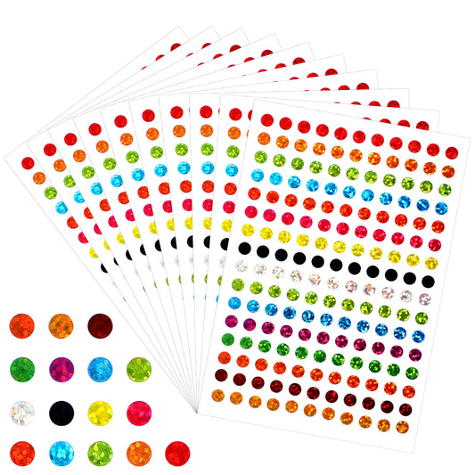Andibro 5280 PCS Sparkle Shiny Sparkle Round Dot Stickers, 1/4 Inch Multicolor Circle Color Coding Labels for Behavior Chart Office Art DIY Planner