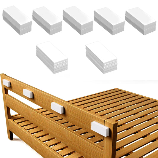 MBAIYO 20Pcs Headboard Stoppers EVA Foam Furniture Wall Protectors Anti-Shake Couch Wall Protector Self Adhesive Soundproof Furniture Pads White Headboard Bumper(white)