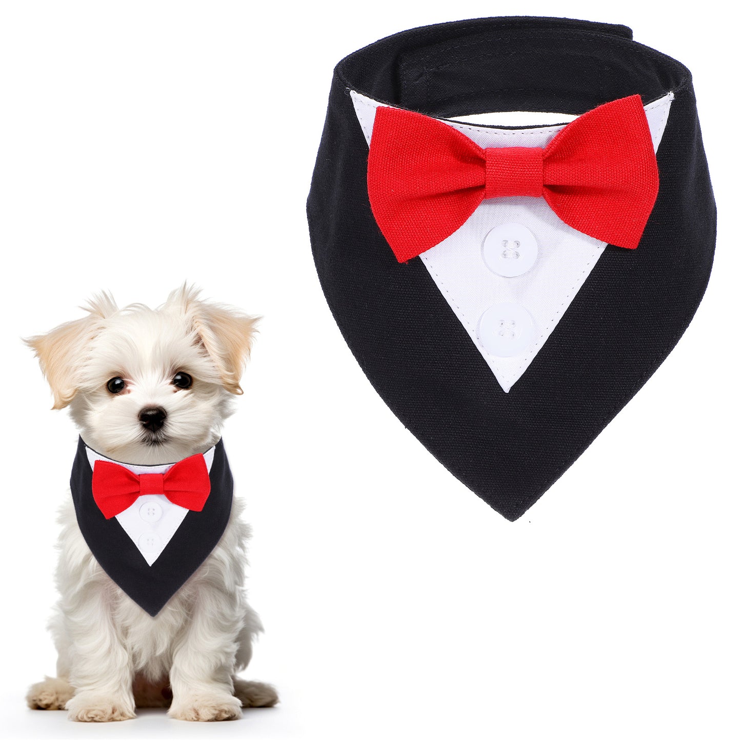 Molain Formal Dog Tuxedo for Small Dogs, Dog Wedding Outfit Dog's Bow Tie Collar, Pet Birthday Bowties Tux Outfit Bow Ties for Puppy Small Dogs (Neck 17-25cm/7-10in)