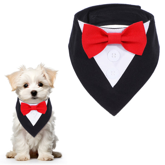 Molain Formal Dog Tuxedo for Small Dogs, Dog Wedding Outfit Dog's Bow Tie Collar, Pet Birthday Bowties Tux Outfit Bow Ties for Puppy Small Dogs (Neck 17-25cm/7-10in)