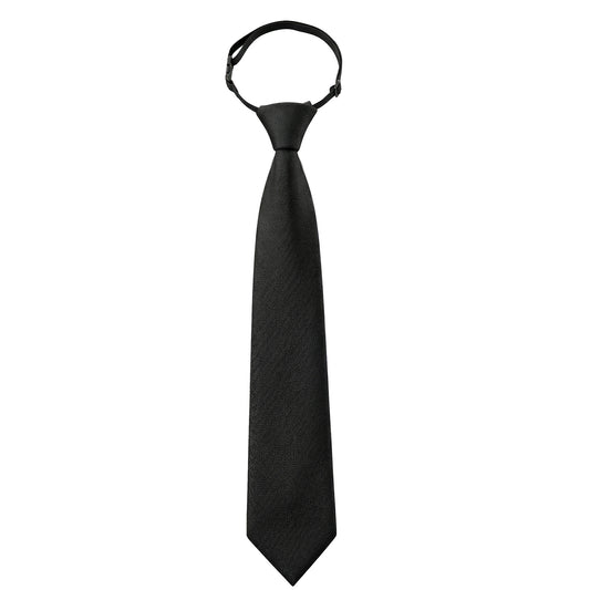 MBAIYO Black Tie for Women, 17“ Adjustable Pre-Tied Skinny Neck Tie for School Uniforms Office Graduation Women Men's Necktie