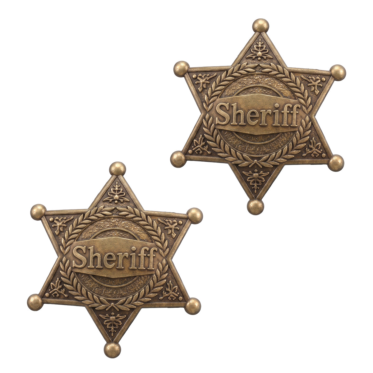 Yuanchu 2 Pcs Sheriff Badge, Metal Western Sheriff Star Pin Brooch