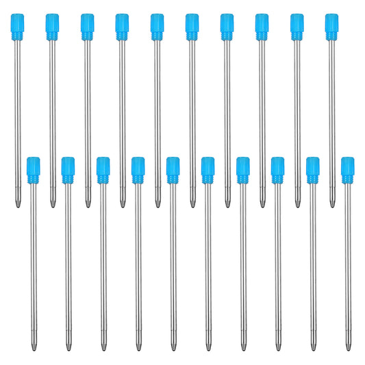 HJZHII 20PCS 2.75in Ballpoint Pen Refills, 1mm Medium Tip Blue Ink Refill Replaceable Medium Point Metal Refill Replaceable Pens Refills Metal D1 Refills(Blue)