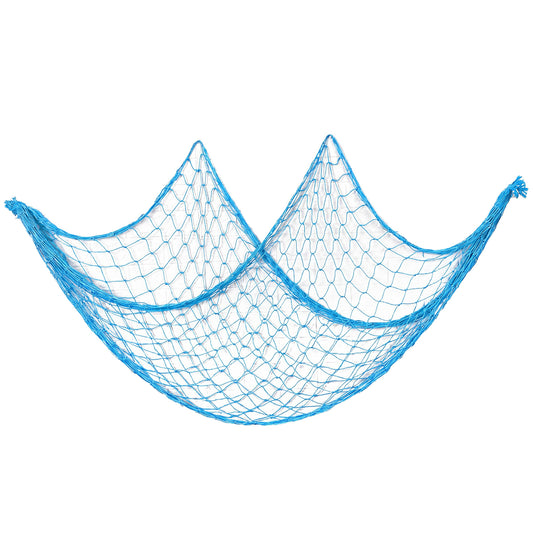 Jeffdad Fish Net Decorations for Party, 1m x 2m Decorative Nautical Themed Fishnet Party Accessory Wall Hanging Fish Net Decorative for Home Bedroom