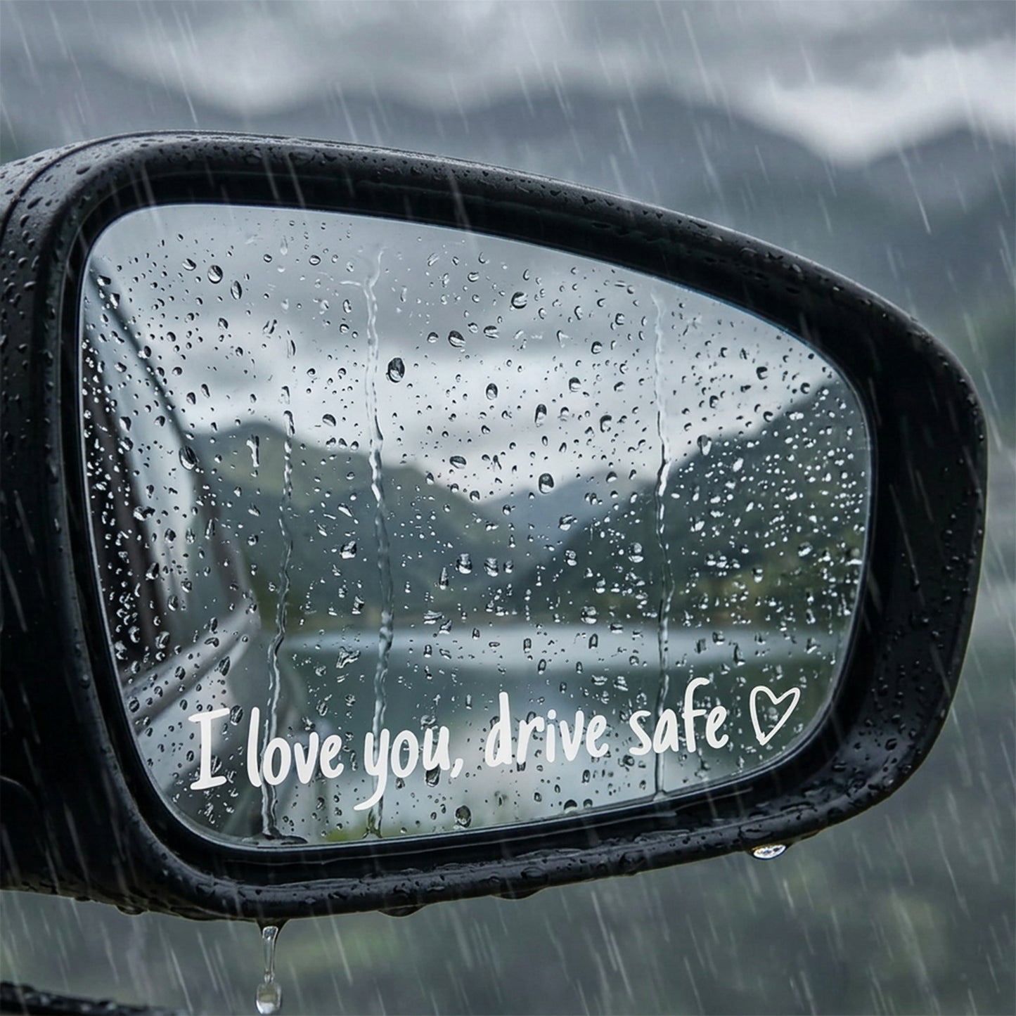 HJZHII 6 Pcs I Love You Drive Safe Mirror Sticker, Cute Car RearviewSticker