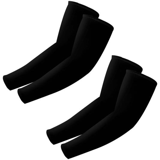 AOZUO 2pairs Arm Sleeves for Women &Men, Compression Sleeves Cooling Sun Protection Sleeves Sports Sleeve Tattoo Cover Up for Basketball Golf Football Cycling(Black)