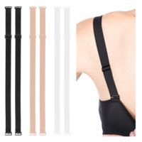 BOHUIZ Shoulder Bra Strap, 3 Pairs Replacement 18mm Elastic Adjustable Elastic Underwear Shoulder Strap Removable Multi Color
