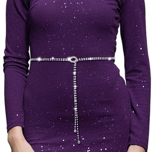 IANFAN SilverBelt For Women, Fashion Belt, Waist Chain Belt with Hook Buckle for Evening Parties, Weddings, Dances