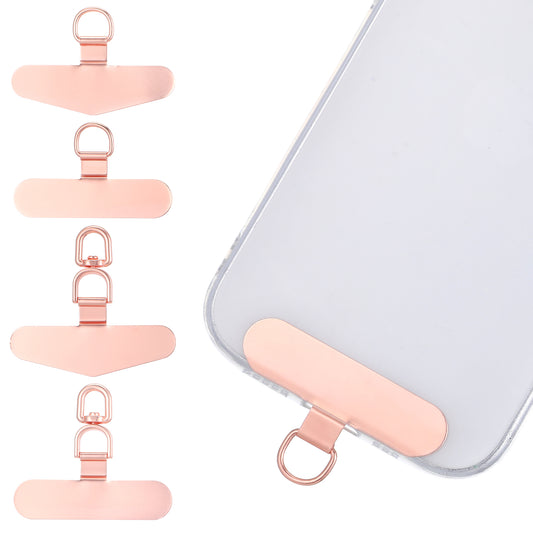 JIEYAO 4Pack Metal Phone Tether Tab, Universal Phone Lanyard Patch, Heavy Duty Phone Strap Connector Cellphone Lanyard Pad Multifunctional Phone Accessories Compatible with Most Phone Cases(Rose Gold)