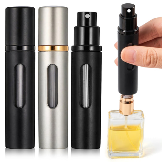 HJZHII 2 Pcs Perfume Travel Refillable Bottle, 8ml Perfume Atomiser Refillable Atomiser Spray Bottle Empty Cologne Dispenser Leak Proof PerfumeBottle Travel Size PerfumeBottle for Women Men