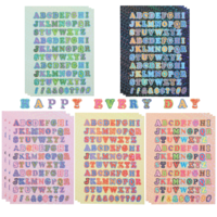 JJUNW 1320Pcs Alphabet Stickers, 15 Sheets Vinyl Letter Stickers, Colorful Letter Stickers Self Adhesive Alphabet Letter Stickers Waterproof, ABC Vinyl Sticker for Sign Notebook Classroom Decor Door