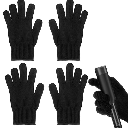 JIEYAO 4 Pack Heat Resistant Gloves for Hair Styling, Curling Iron Glove Heat Blocking Glove for Curling Wand F& lat Iron