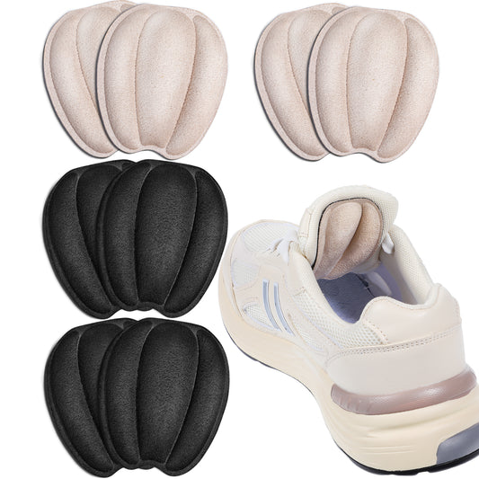 JIEYAO 4Pairs Self Adhesive Tongue Pads for Shoes, Non-Slip Tongue Cushion Insert, Shoe Size Reducer Shoe Filler for Too Big Shoes Heel Pads Replacement for Men Women Loose Shoe(Black+Skin Color)