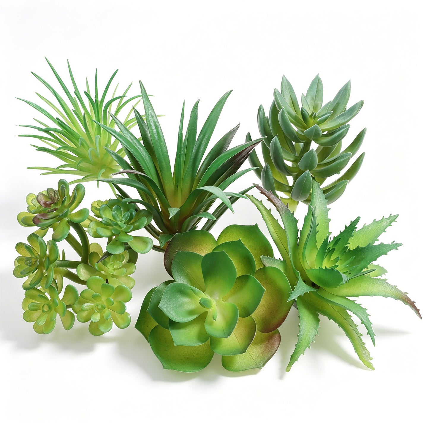 HJZHII 6Pcs Mini Fake Succulents Plants, Green Succulent Plants Faux Artificial Succulents Plant for DIY Crafting Home Floral Wall Office Decoration (Not Pots)
